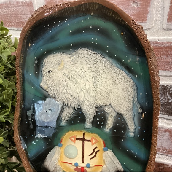 🟡 Stunning Buffalo Indian Headdress Stars & Sky Heavy Resin Wall Decor - Wow - Picture 3 of 11